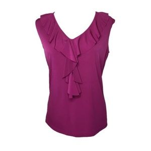 Double Take Violet Ruffle Sleeveless Top
